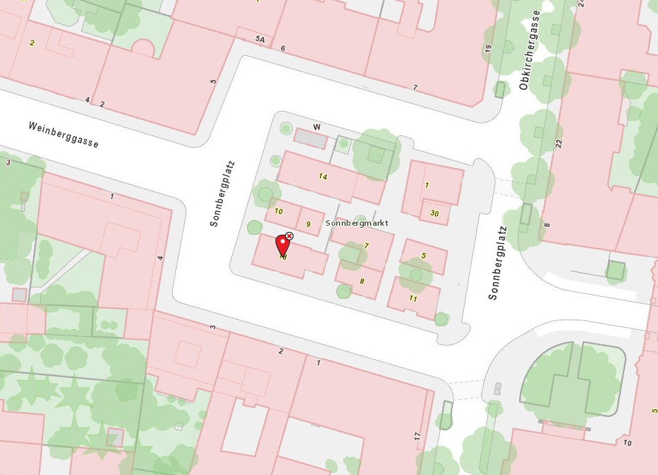 Karte Sonnbergplatz Wien - Gutfleisch Marktstand 18-19